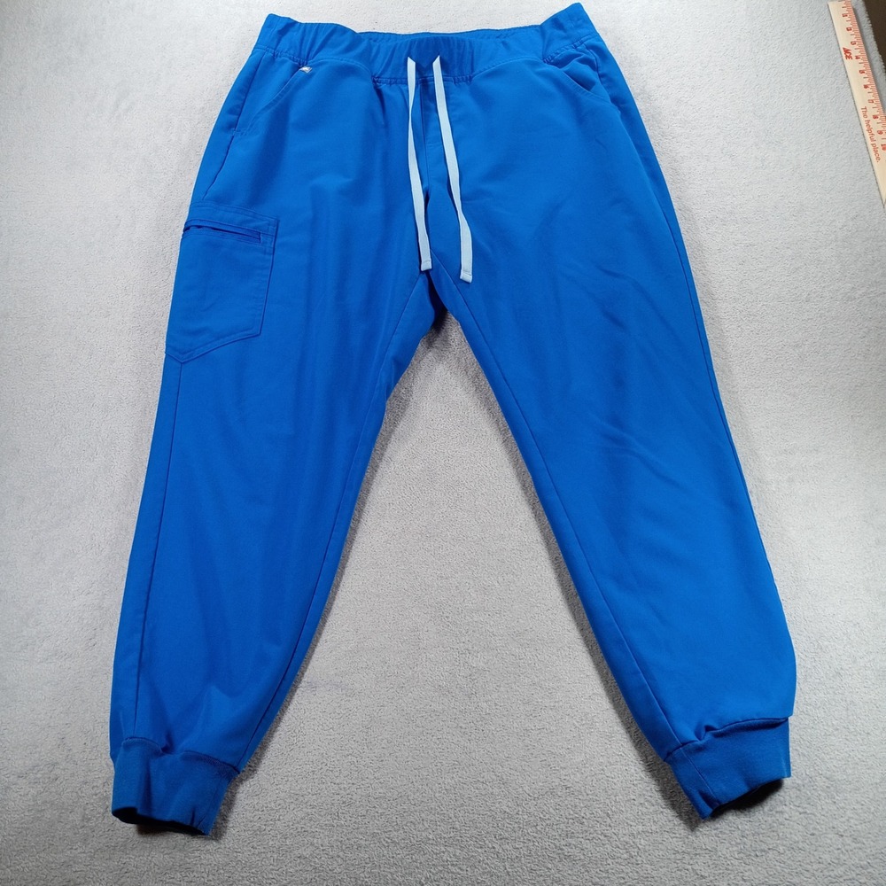 FIGS Womens Technical Collection Jogger Scrub Pants Blue XL Cargo Pockets